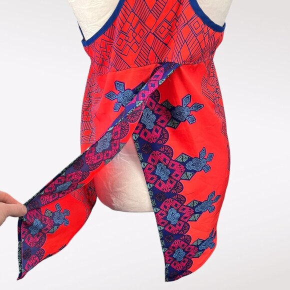 Atina Cristina Racerback Split Back Tank Top Orange Blue XS - Picture 8 of 9
